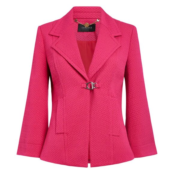 NWT CARLISLE COLLECTION Rambutan Italian Stretch Jacket Pink Yarrow Size 2 - Picture 1 of 7